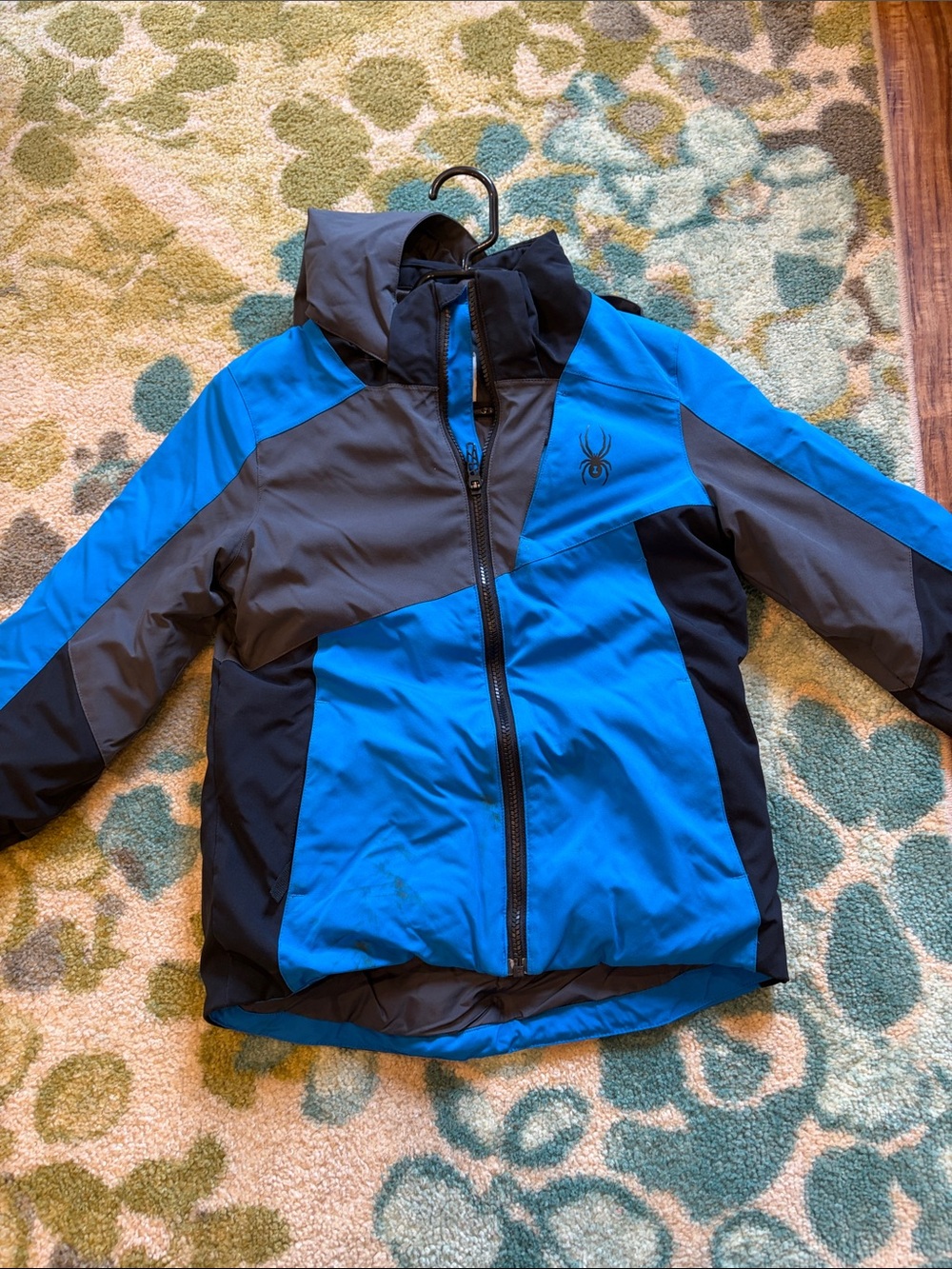 Spyder Blue & Gray Kids' Colorblock Rain Jacket